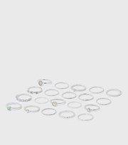 New Look 20 Pack Silver Stacking Rings